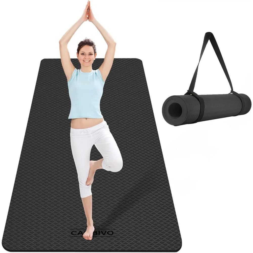 Cambivo Extra Wide Non Slip TPE Yoga Fitness Training Mat