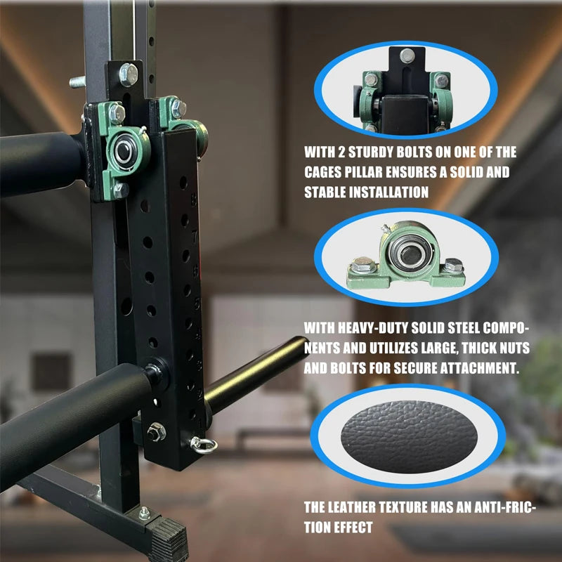 Power Rack Mounted Leg Extension & Curl Machine for Home Gym Equipment, Adjustable Leg Press Attachment for Lower Body