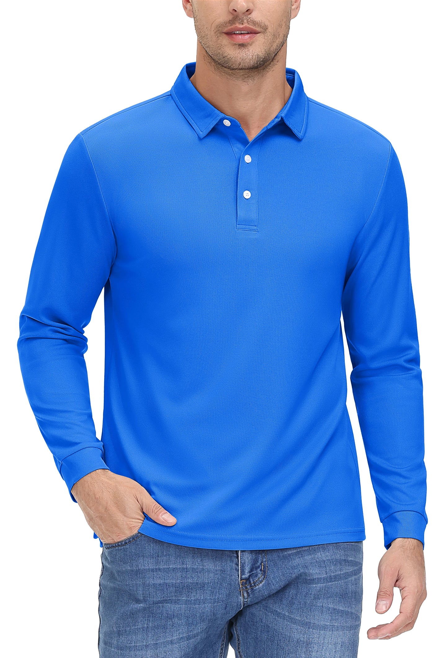 Men's Quick Dry Golf Polo Shirt Breathable Long Sleeve