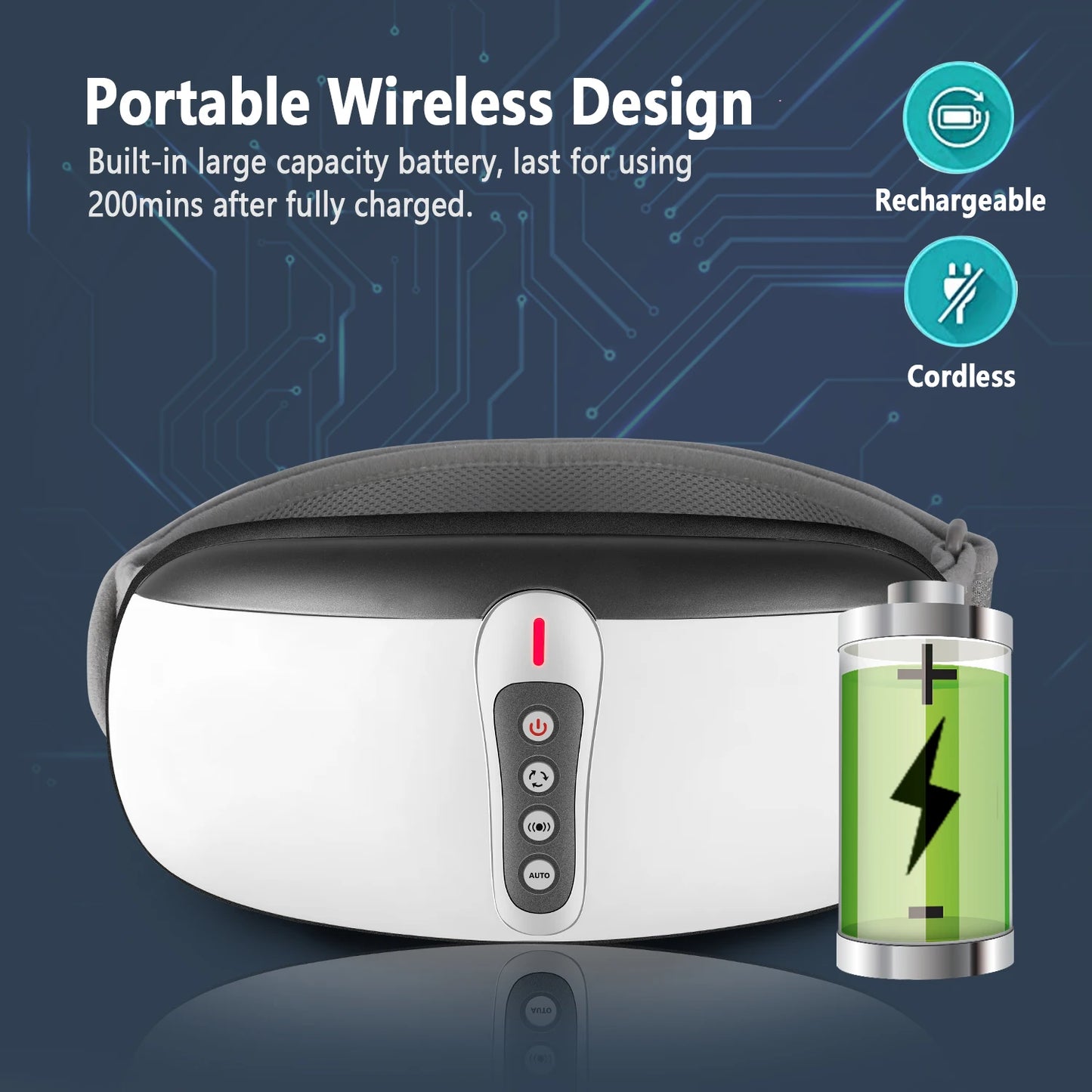 Wireless Slimming Belt Abdominal Massager with 4 Modes and Heat