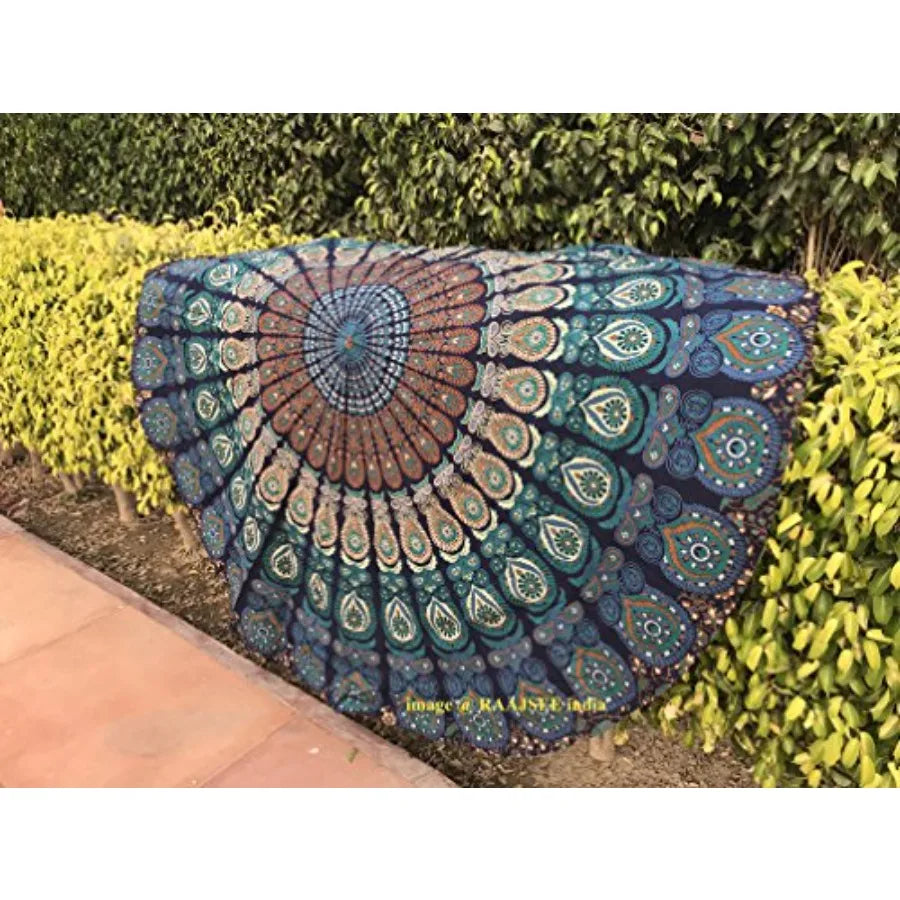 Round Boho Mandala Beach Tapestry Cotton Throw For Home Decor Yoga Mat