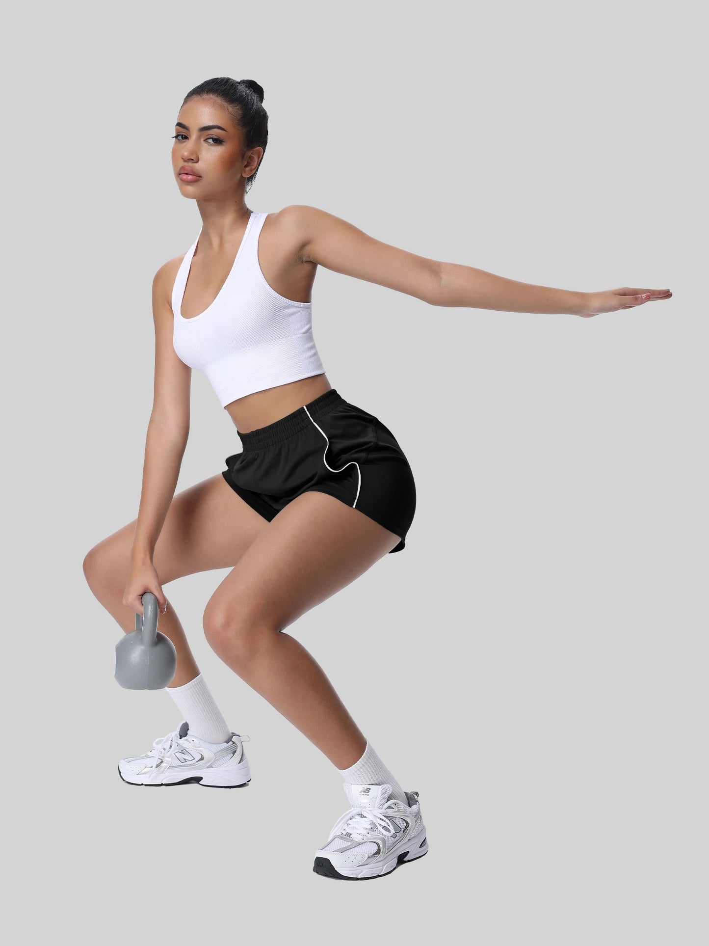 Women's High Waist Workout Shorts With Pockets Quick Dry Fitness