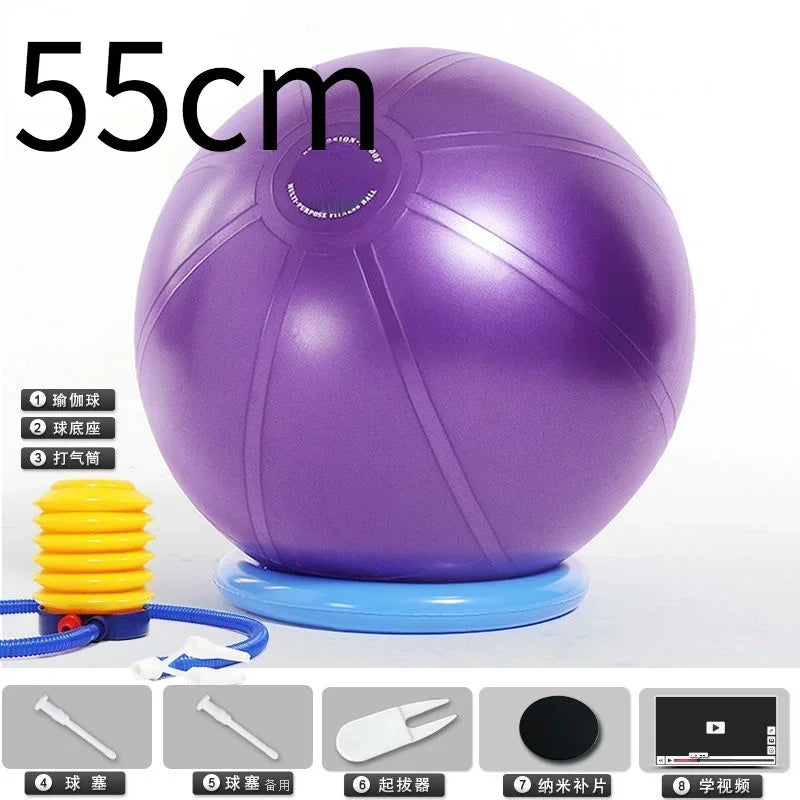 Pregnancy Yoga Exercise Ball With Base For Fitness Training and Strength Workouts