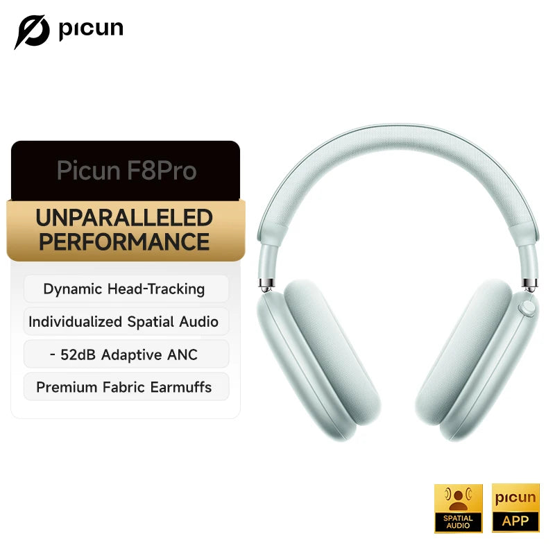 Picun Wireless Headphones With Active Noise Cancellation And Bluetooth Audio