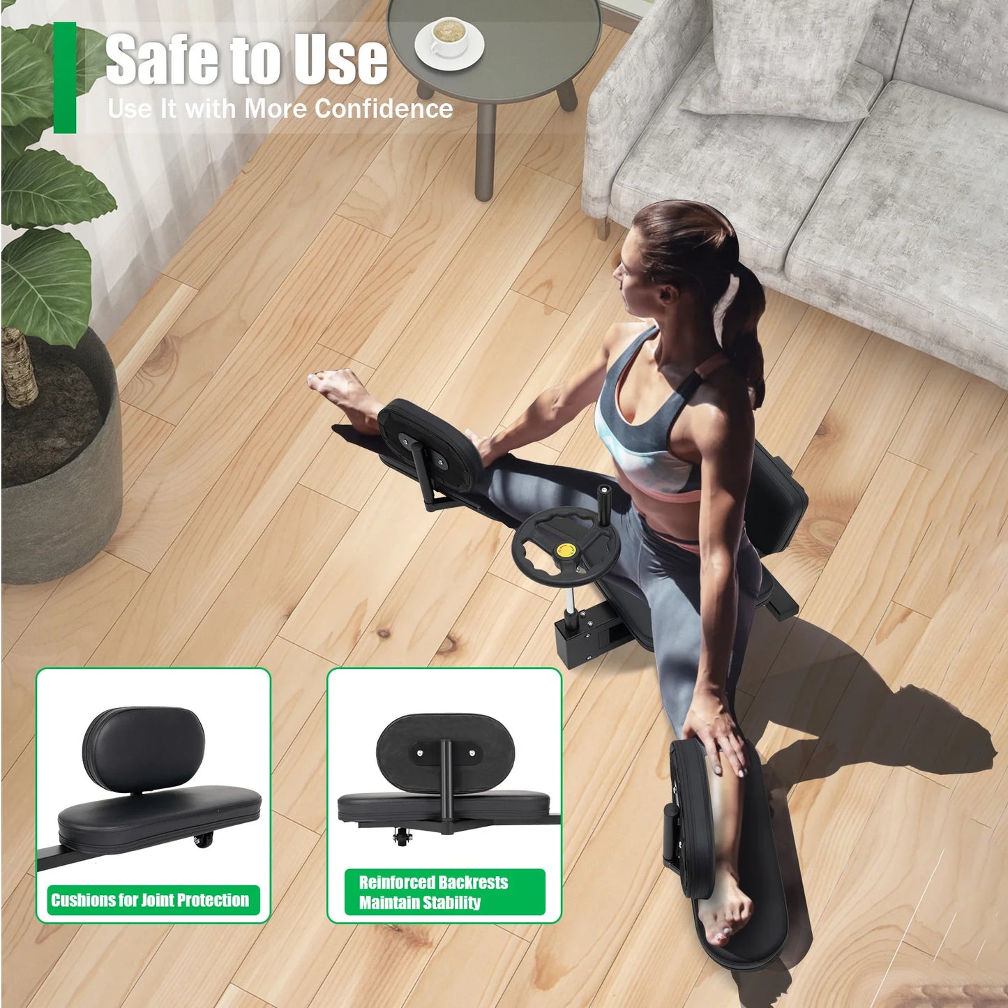 Leg Stretcher Machine Split Trainer With Backrest For Home Gym