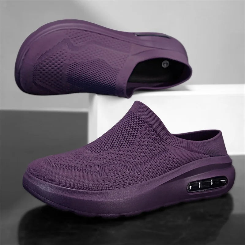 Men's Mesh Breathable Slip On Sneakers With Wide Fit And Arch Support