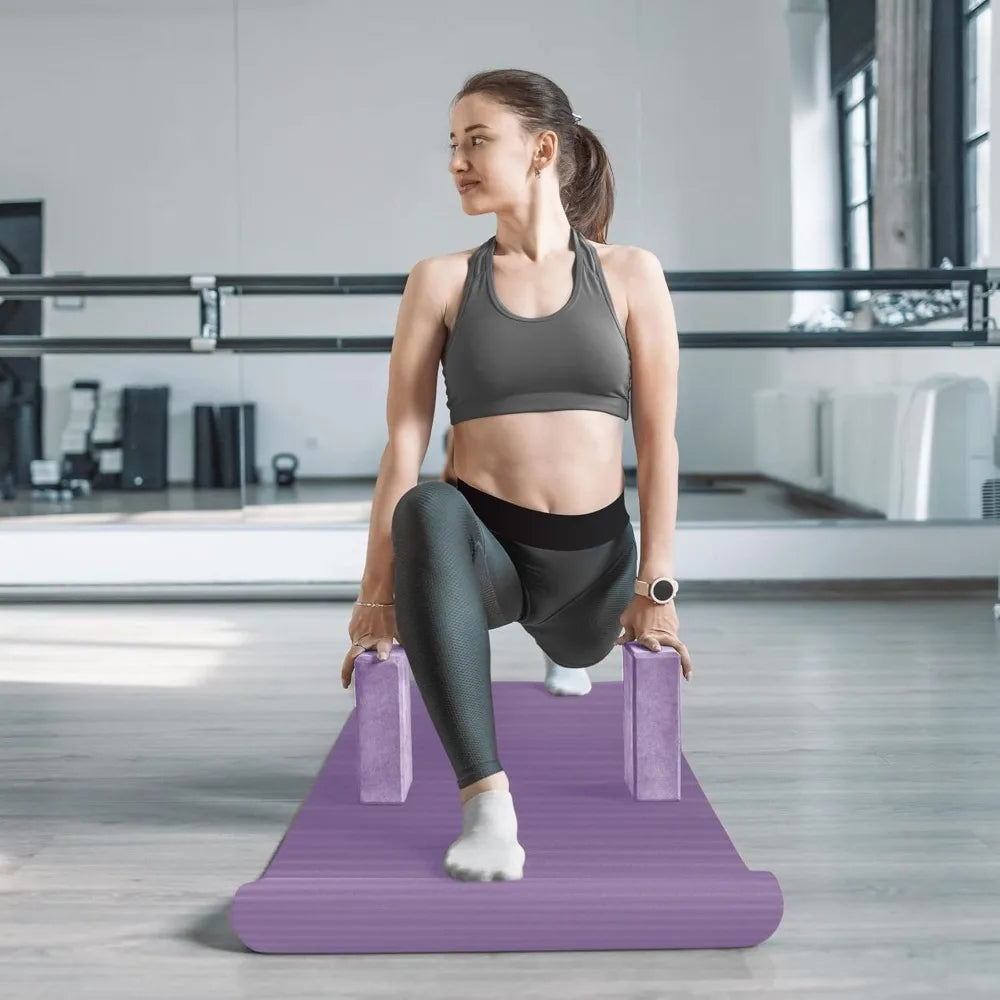 BalanceFrom 7-Piece Yoga Set with 71x24x0.5 Inches Extra Thick Mat and Carrying Sling – Includes 2 Blocks
