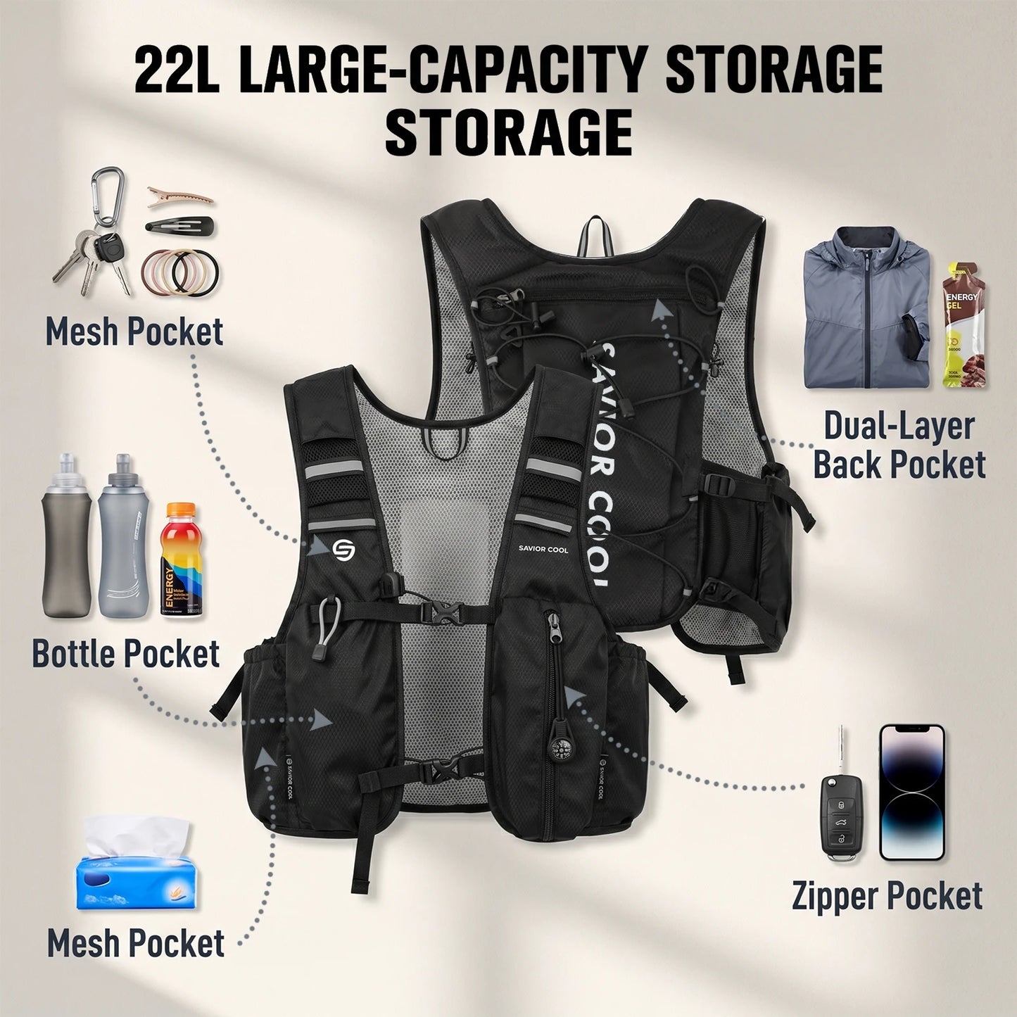 Snow Deer Tactical Cooling Vest With Built In Water Bladder