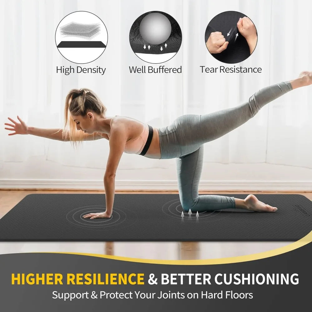 Cambivo Extra Wide Non Slip TPE Yoga Fitness Training Mat