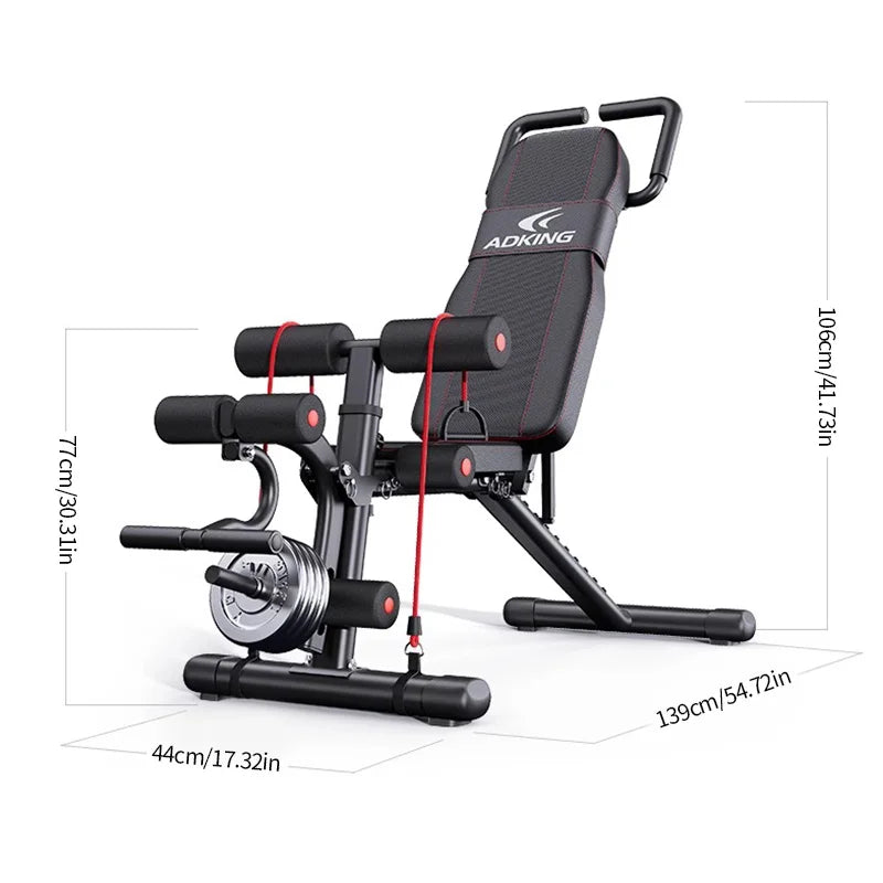 Multifunctional Foldable Weight Bench for Home Strength Training