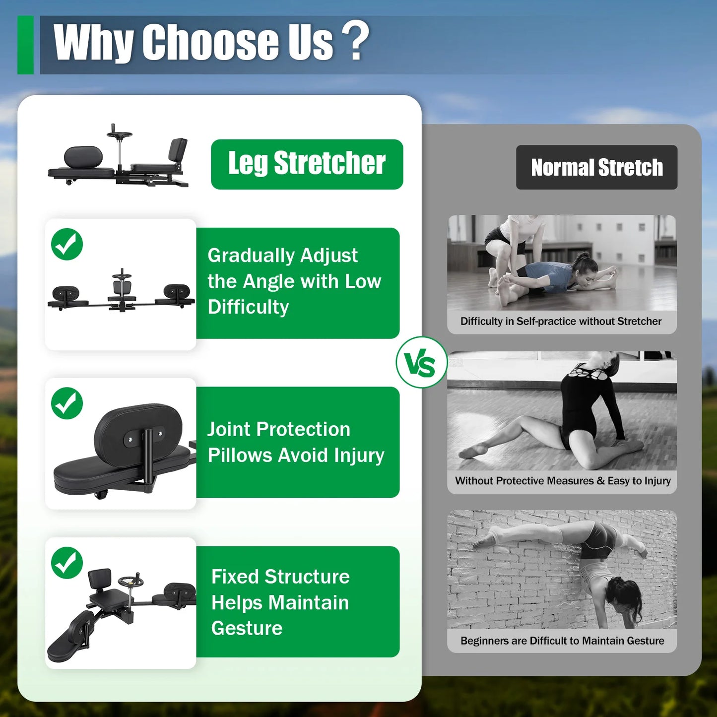 Leg Stretcher Machine Split Trainer With Backrest For Home Gym