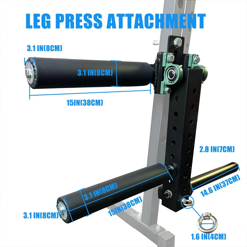 Power Rack Mounted Leg Extension & Curl Machine for Home Gym Equipment, Adjustable Leg Press Attachment for Lower Body