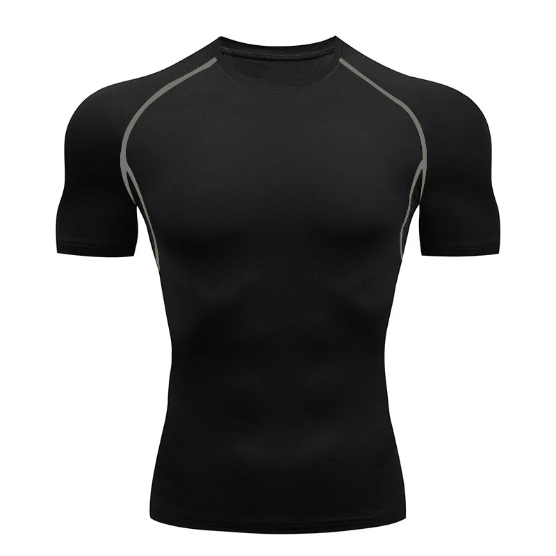 Men's Compression Shirt Short Sleeve Gym Top for Workout Fitness