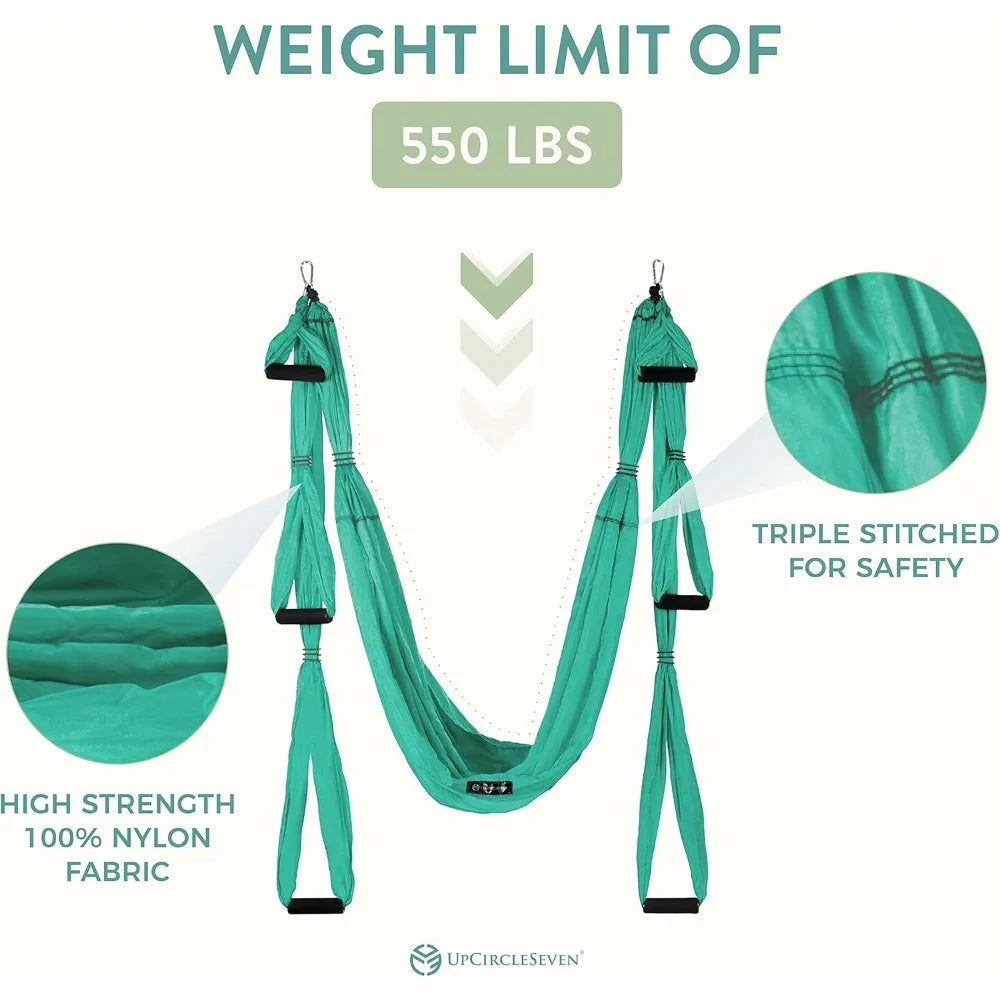 UpCircleSeven Aerial Yoga Swing With Ceiling Mount And Padded Handles