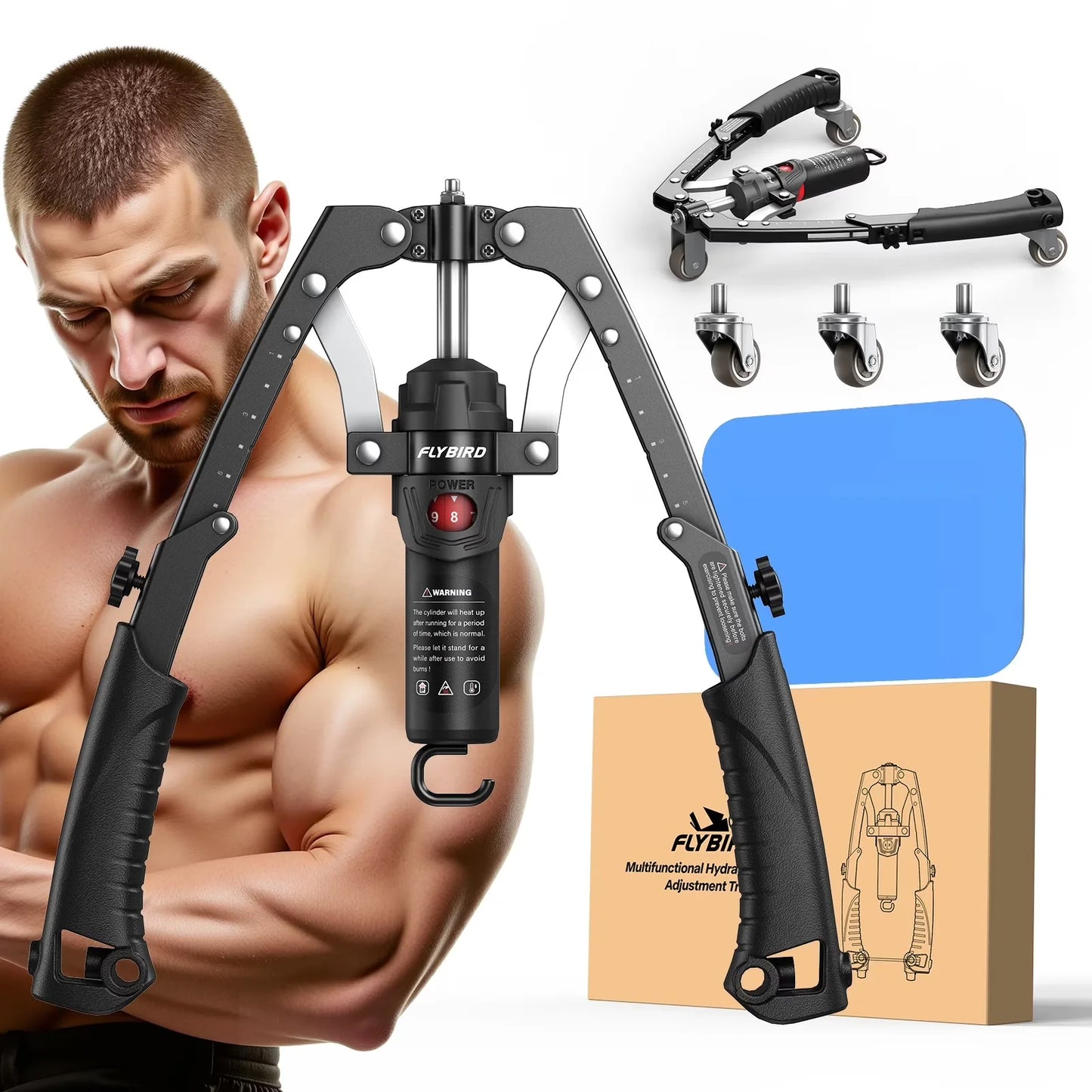 FED Fitness 3 In 1 Arm Trainer With Ab Roller And Hydraulic Power