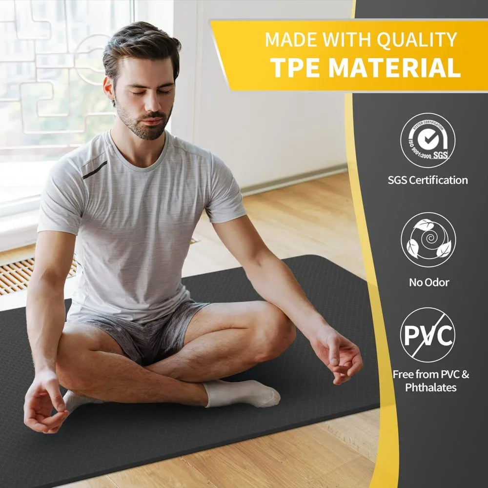 Cambivo Extra Wide Non Slip TPE Yoga Fitness Training Mat