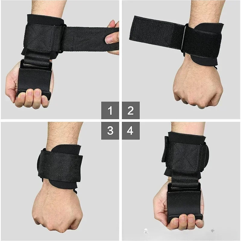Non-Slip Weight Lifting Hooks And Straps For Deadlift