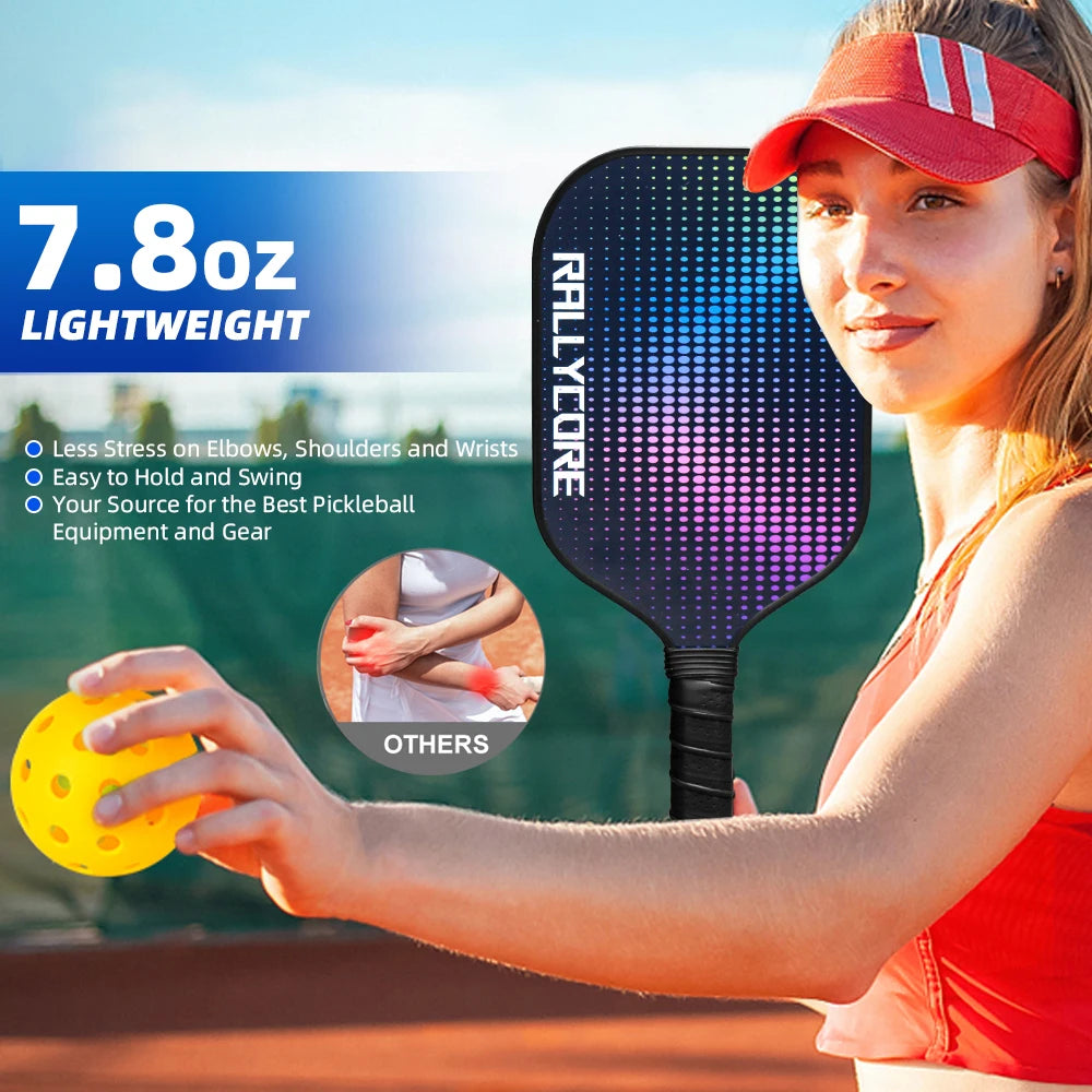 Fiber Glass Pickleball Paddles Set of 2 With Friction Surface