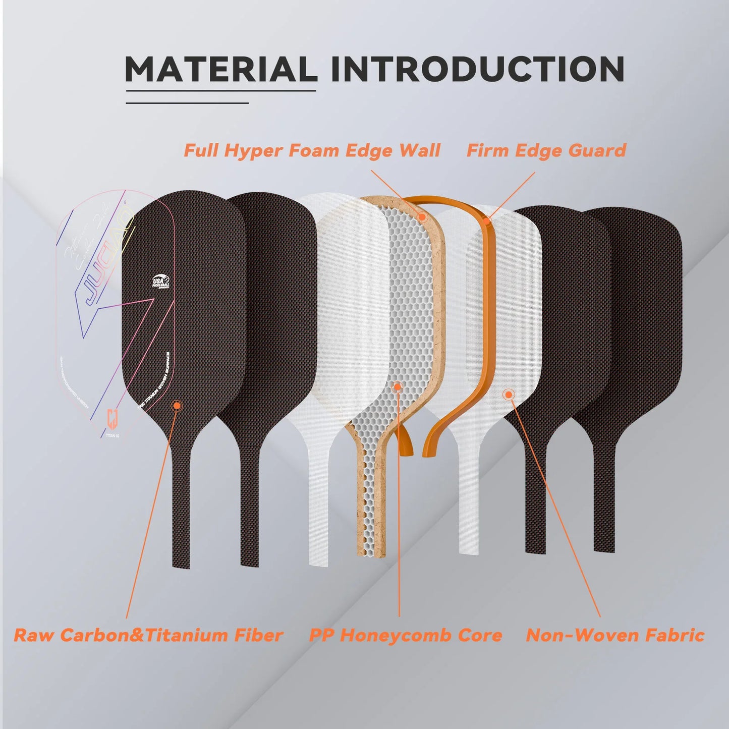 JUCIAO T-Titanium Carbon Fiber Pickleball Paddle