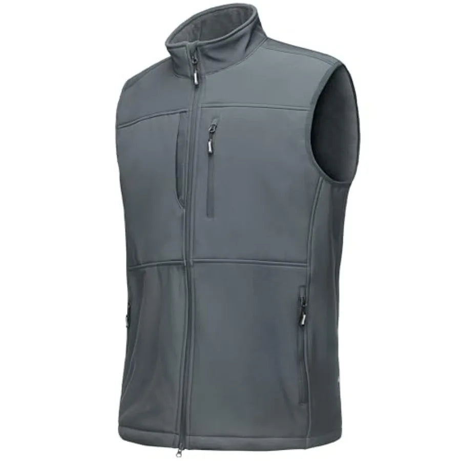 Lightweight Windproof Fleece-Lined Softshell Running Vest For Golf
