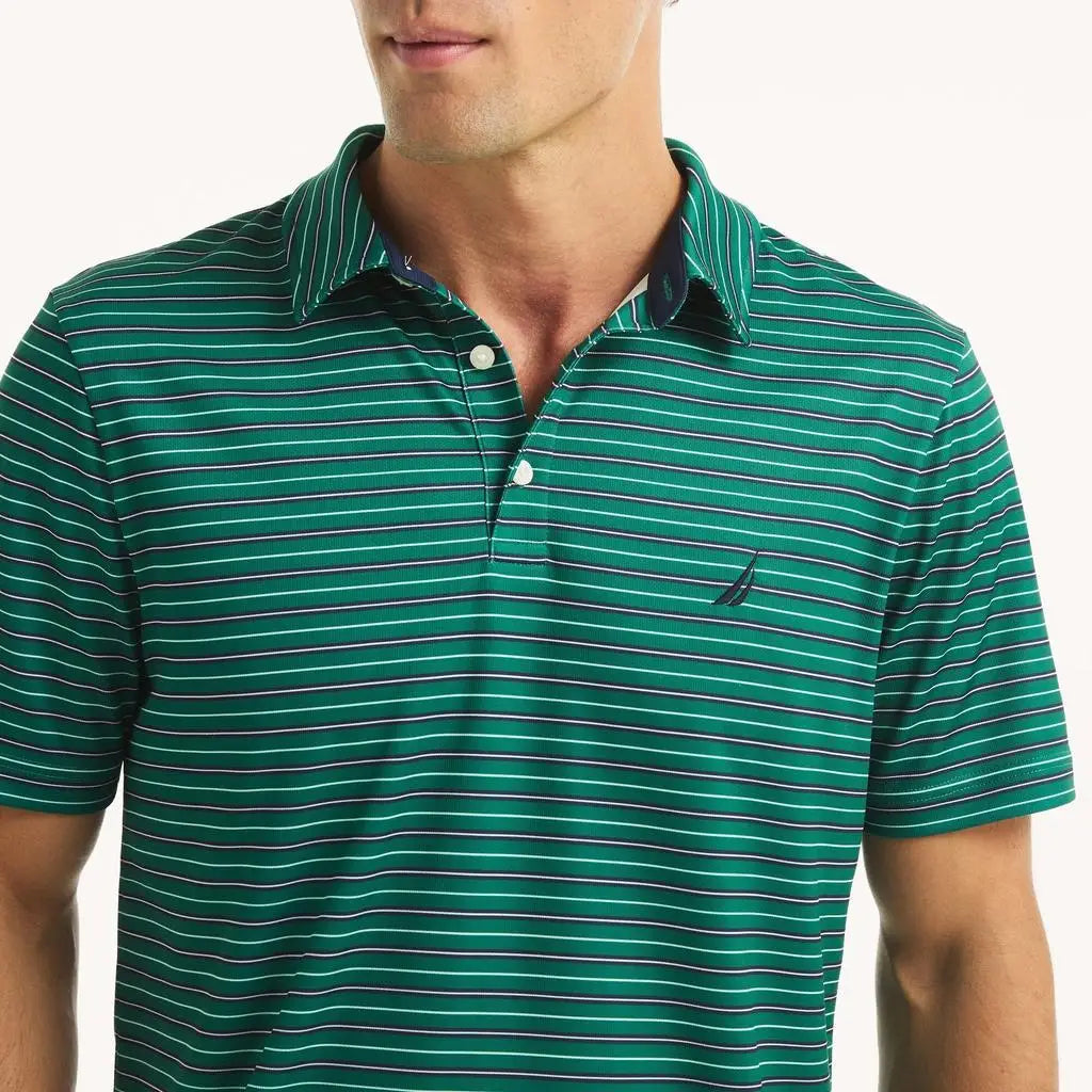 Nautica Men's Slim Fit Striped Golf Polo Shirt Casual Sportswear