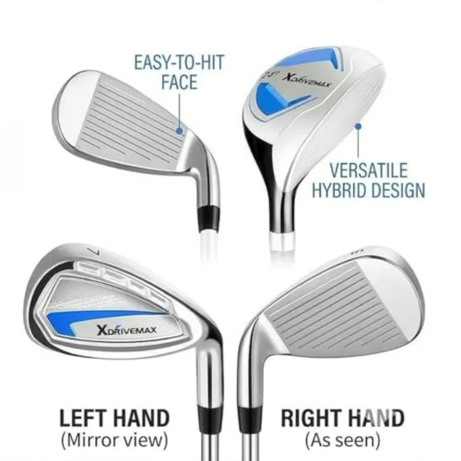 7 Piece Golf Club Set For Men And Women With Fairway Wood Hybrid Irons Putter