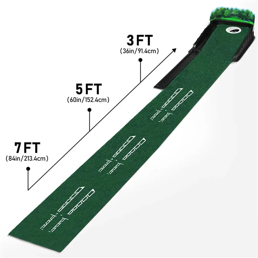 Portable Golf Practice Mat With Automatic Ball Return System