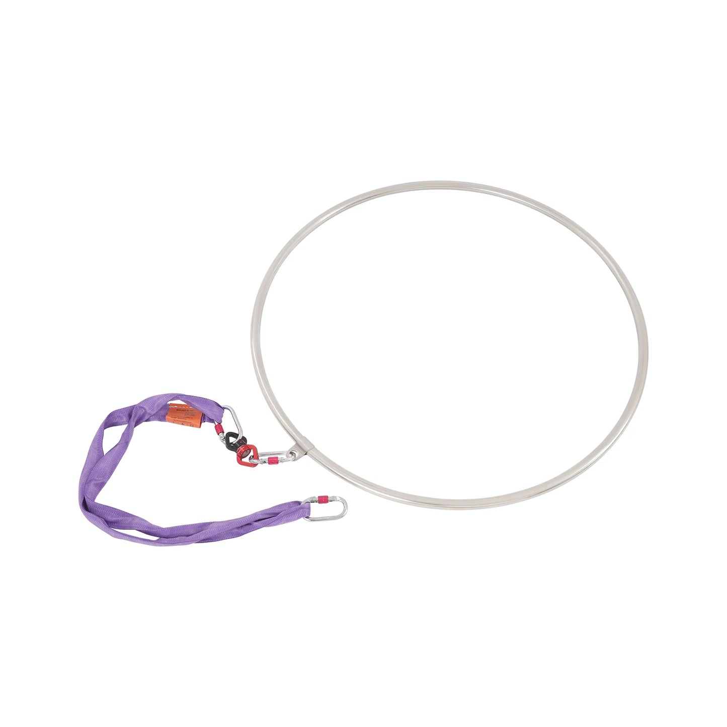 Complete Aerial Hoop Set With Swivel Connector 3 Pcs Screw Carabiners Round Load Strap, Single Point Design