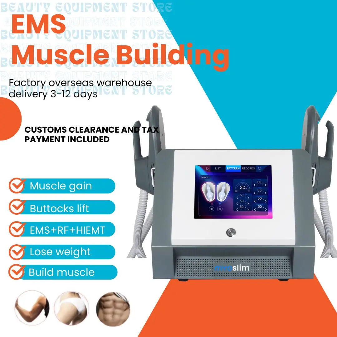 MYOslim Muscle Fitness Sculpting Machine Slimming EMS Fat Removal Weight Loss Stimulating Beauty Salon Equipment with 2 Handles
