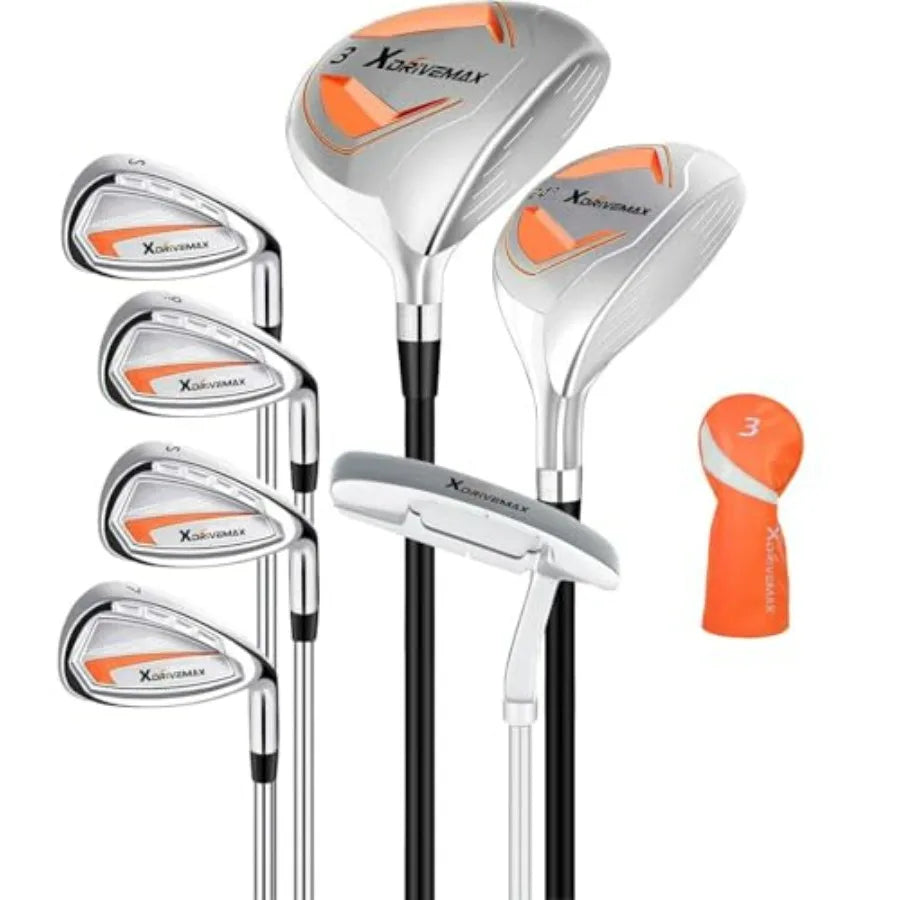 7 Piece Golf Club Set For Men And Women With Fairway Wood Hybrid Irons Putter