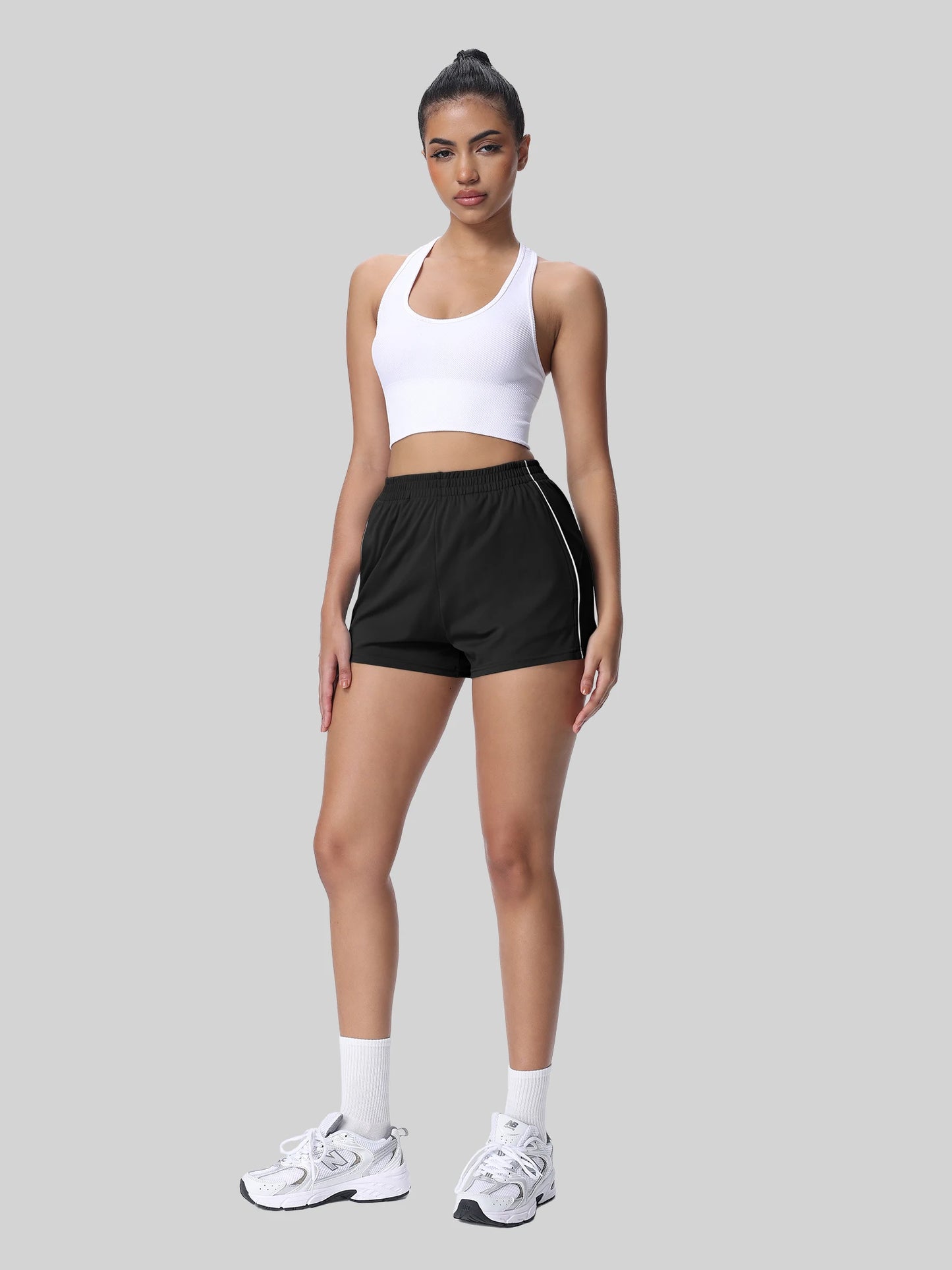 Women's High Waist Workout Shorts With Pockets Quick Dry Fitness