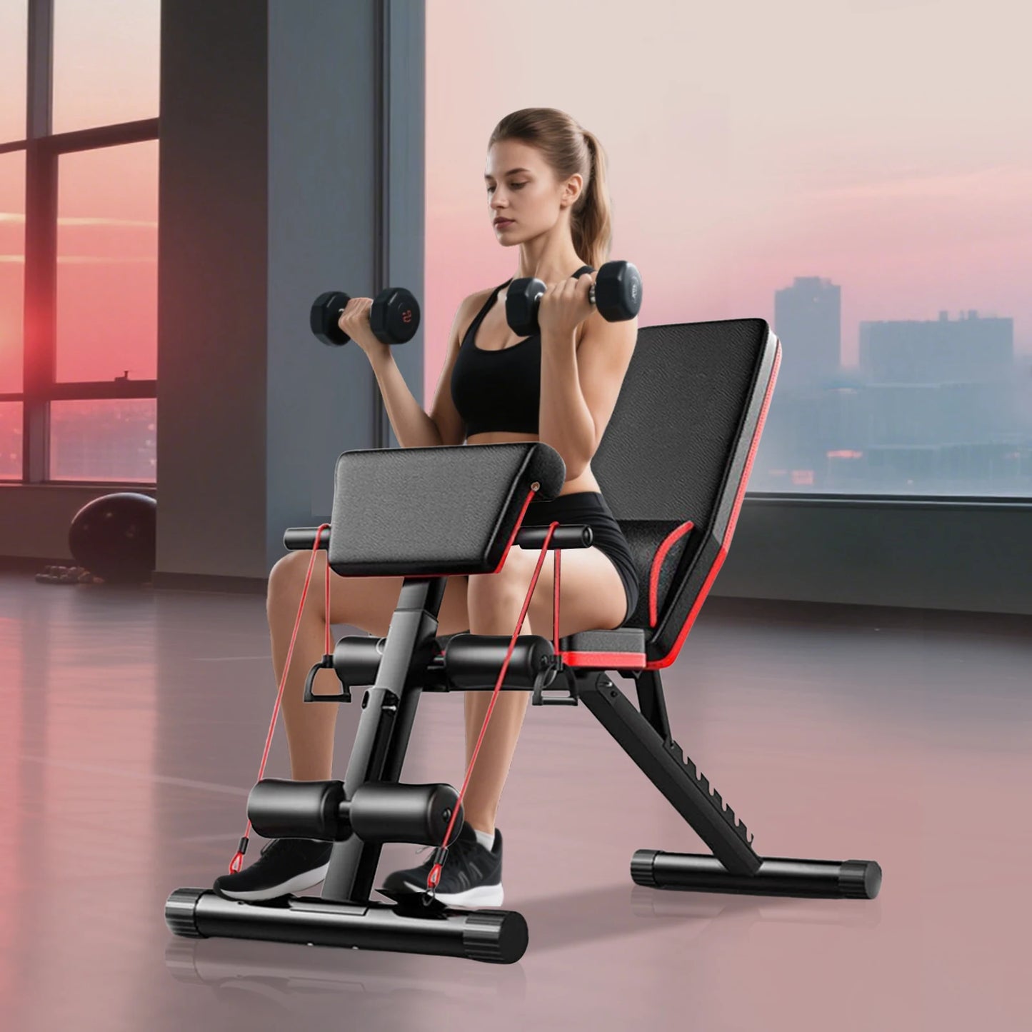 Adjustable Weight Bench Foldable For Full Body Workout Incline Decline
