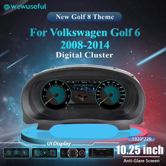 WOWUSEFUL VW Golf 6 MK6 Digital Dashboard Cluster Replacement
