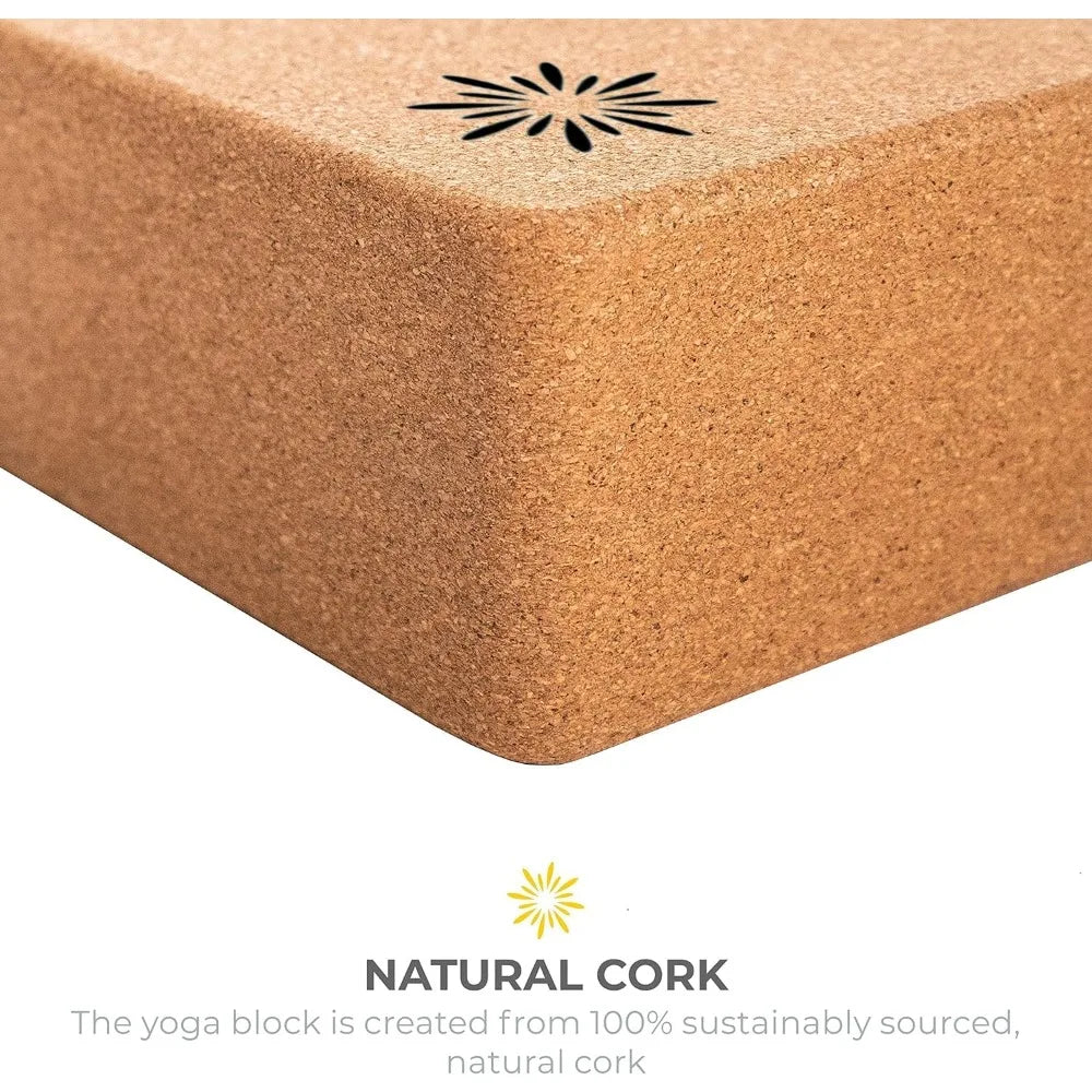 Sunshine Yoga Premium Cork Block For Stretching Support