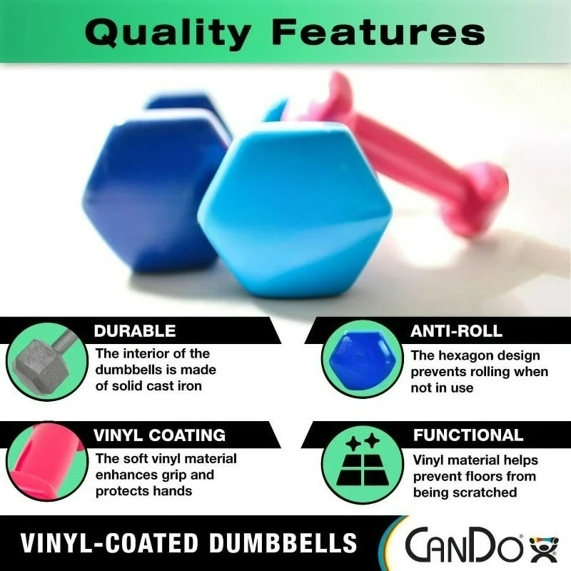 Vinyl Coated Iron Dumbbell For Strength Training Durable Home Gym