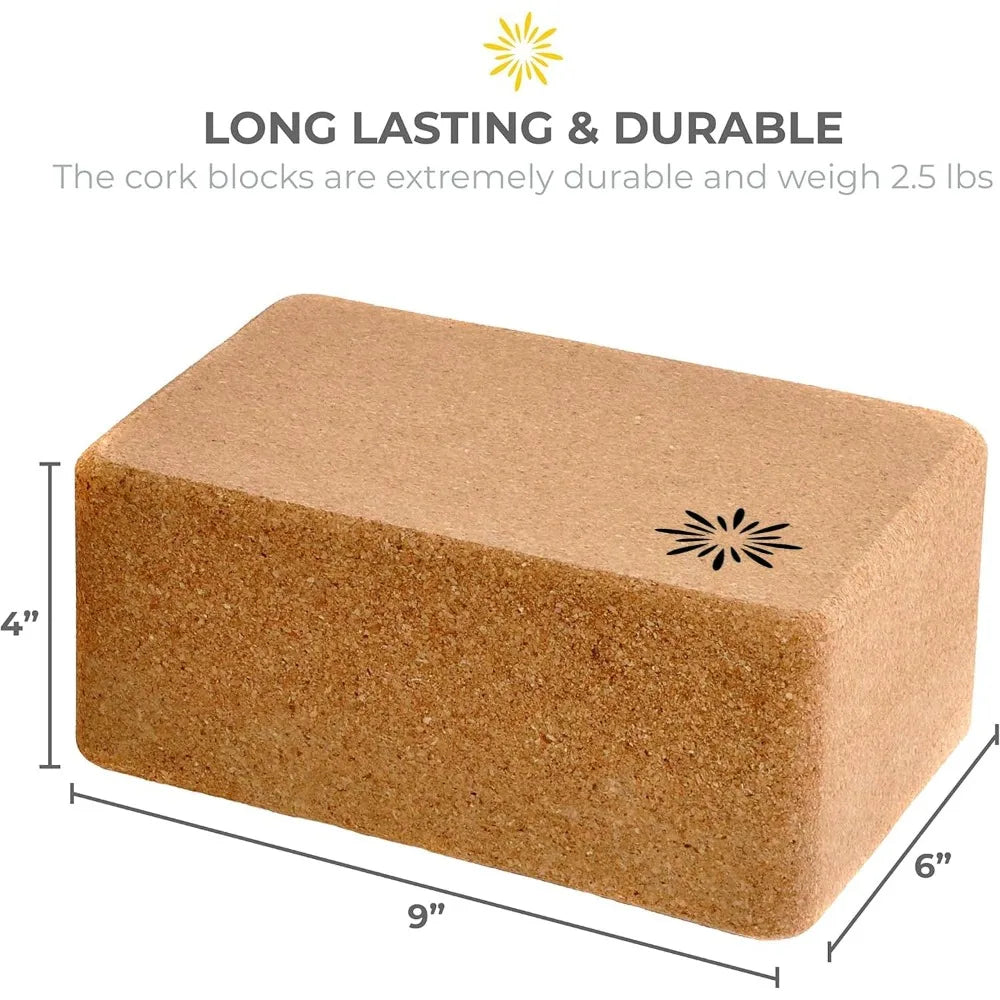 Sunshine Yoga Premium Cork Block For Stretching Support