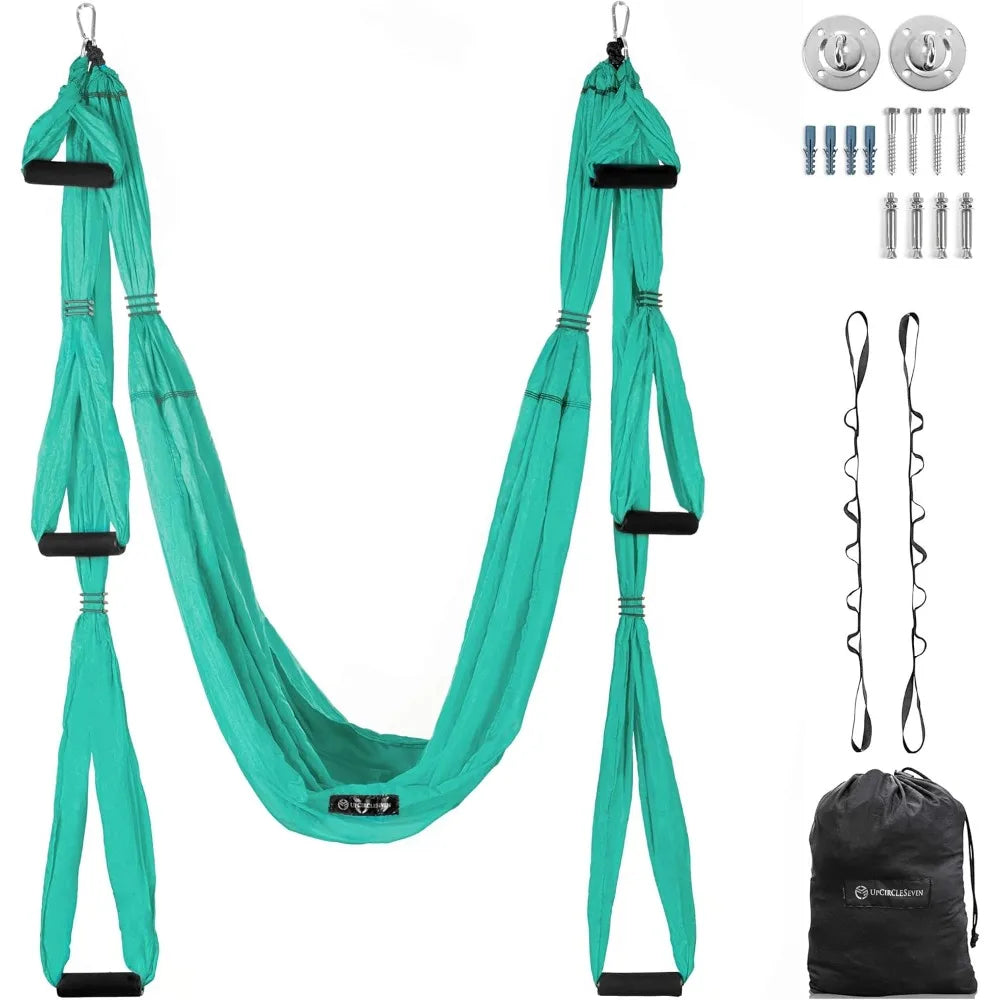 UpCircleSeven Aerial Yoga Swing With Ceiling Mount And Padded Handles
