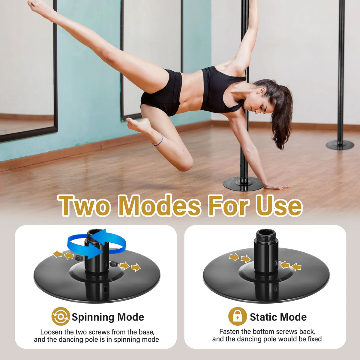 Portable Static Dance Pole For Home And Gym Training