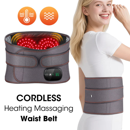 Agdoad Heating Vibration Massager Belt With Dual Light Therapy