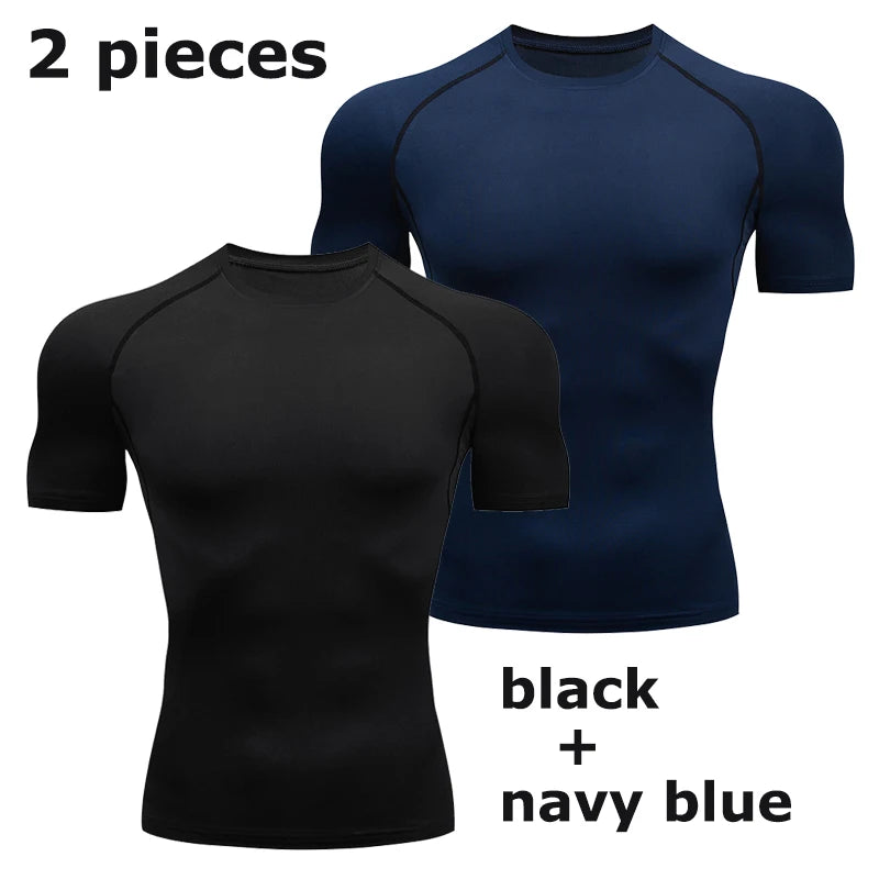 Men's Compression Shirt Short Sleeve Gym Top for Workout Fitness