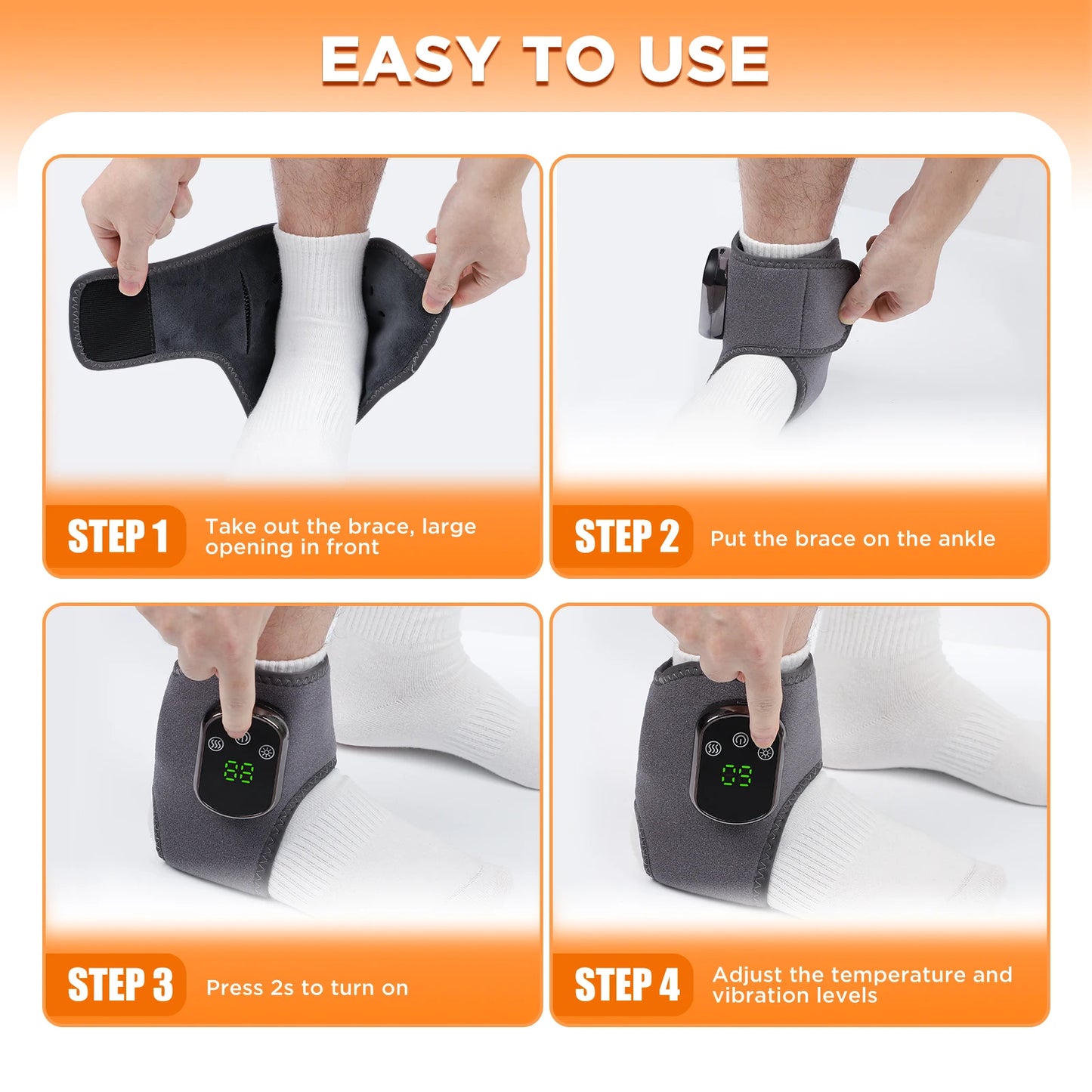Moajaza Electric Ankle Massager With Five Level Hot Compress