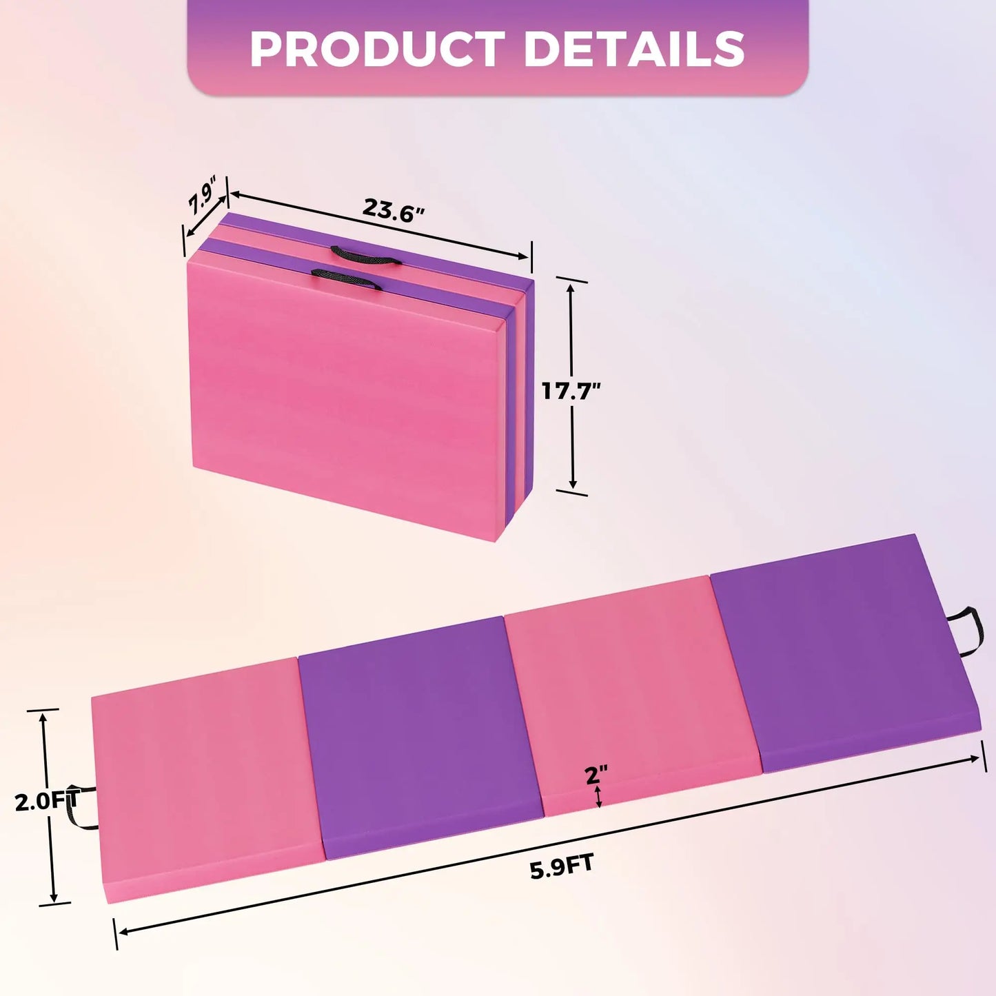 HiMISS Gymnastics Mat With Premium EPE Foam For Home Workouts