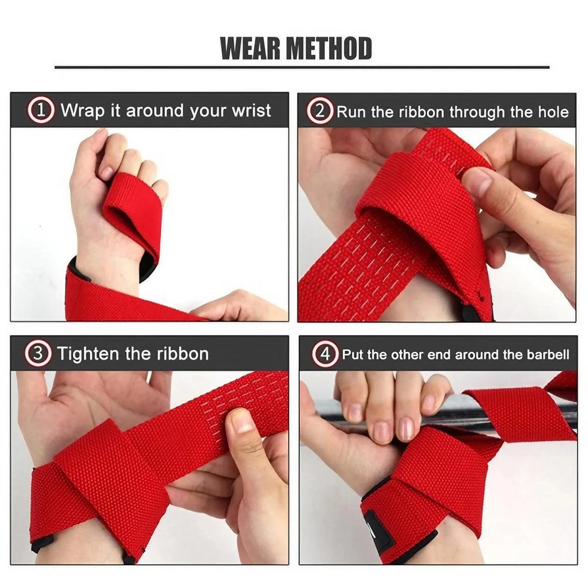 Heavy Duty Weightlifting Wrist Straps with Cushioned Grip for Deadlifts