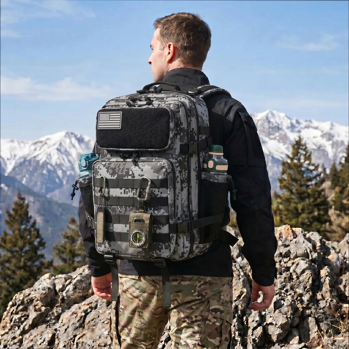 ReFire Gear Tactical Gym Backpack With Water Bottle Holders