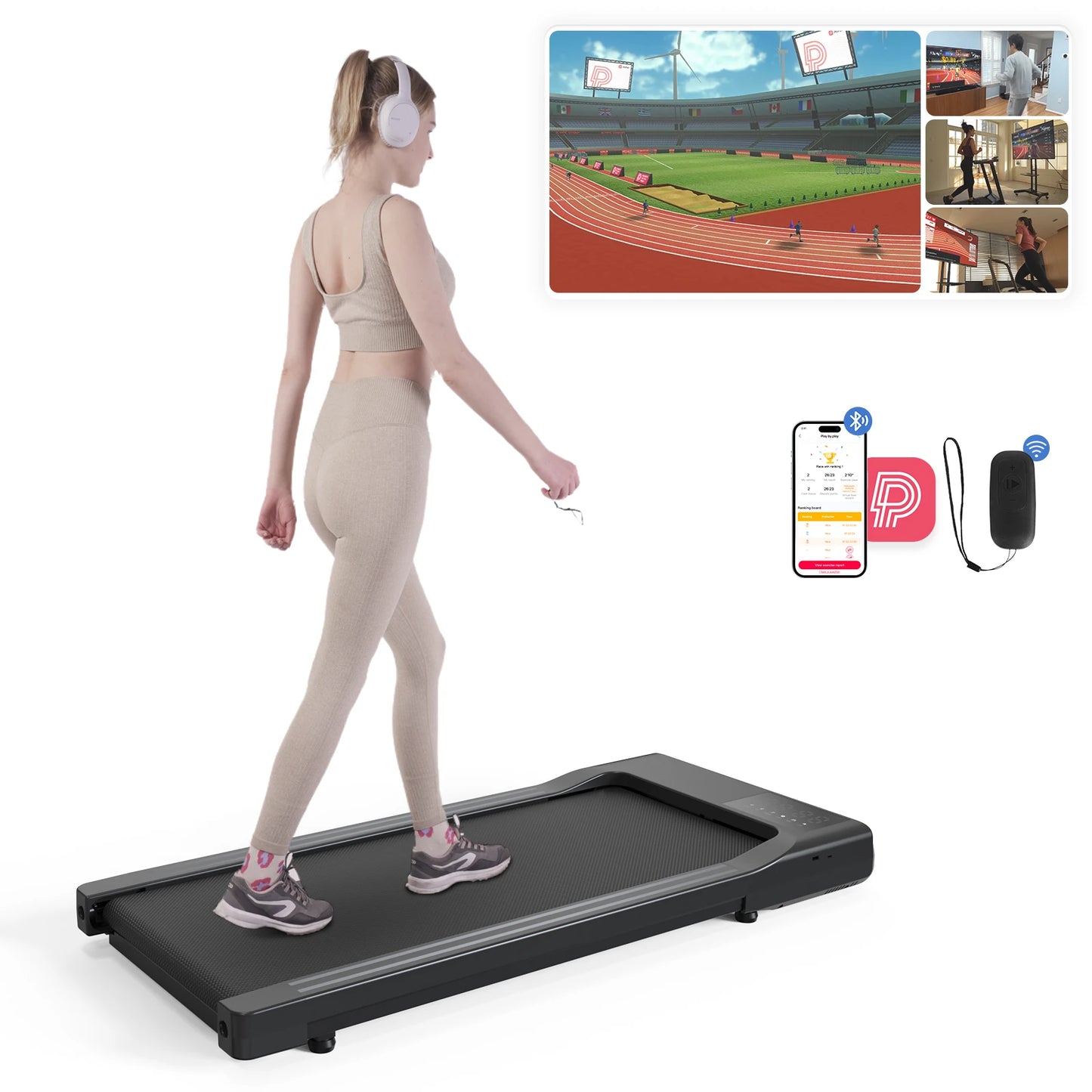 Superun 2in1 Treadmill for Home Office With Remote LCD Display