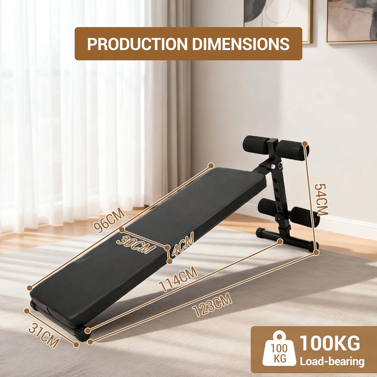 HiMISS Sit Up Bench Folding Adjustable Workout Bench For Ab Exercise 220 LBS