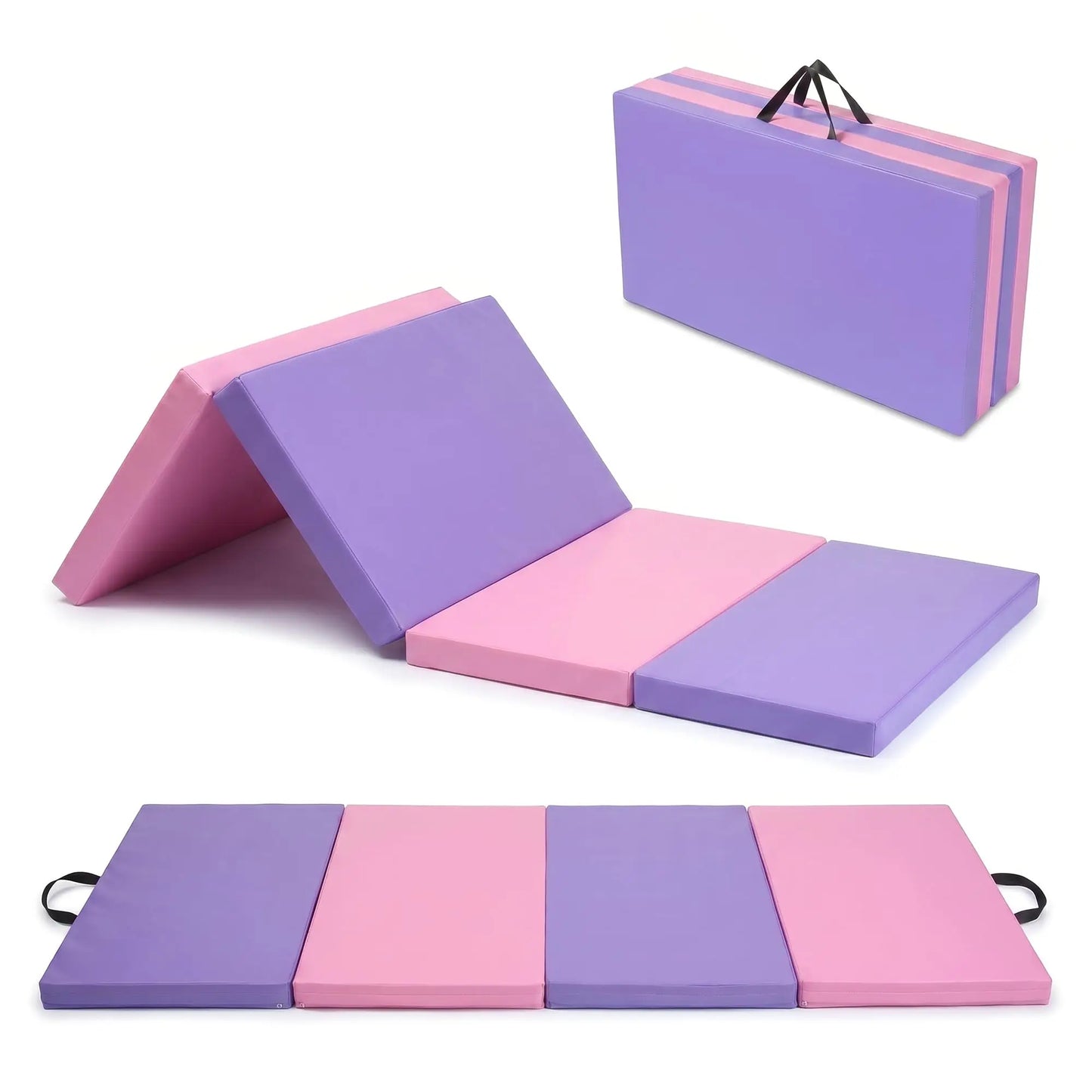 HiMISS 4-Fold Gymnastics Mat For Home Gym Yoga And Pilates