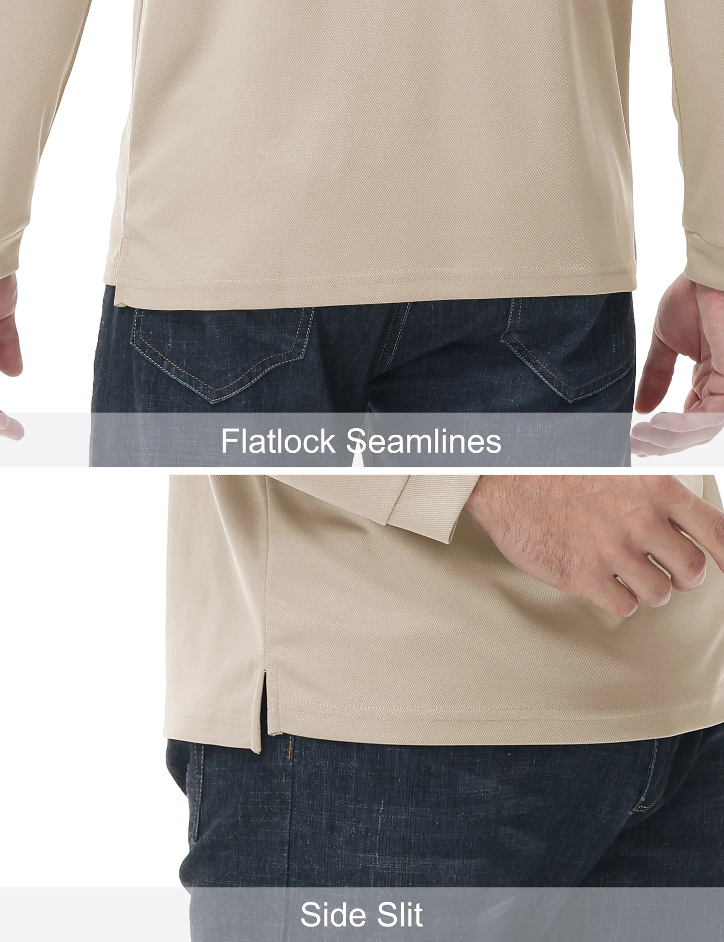 Men's Quick Dry Golf Polo Shirt Breathable Long Sleeve
