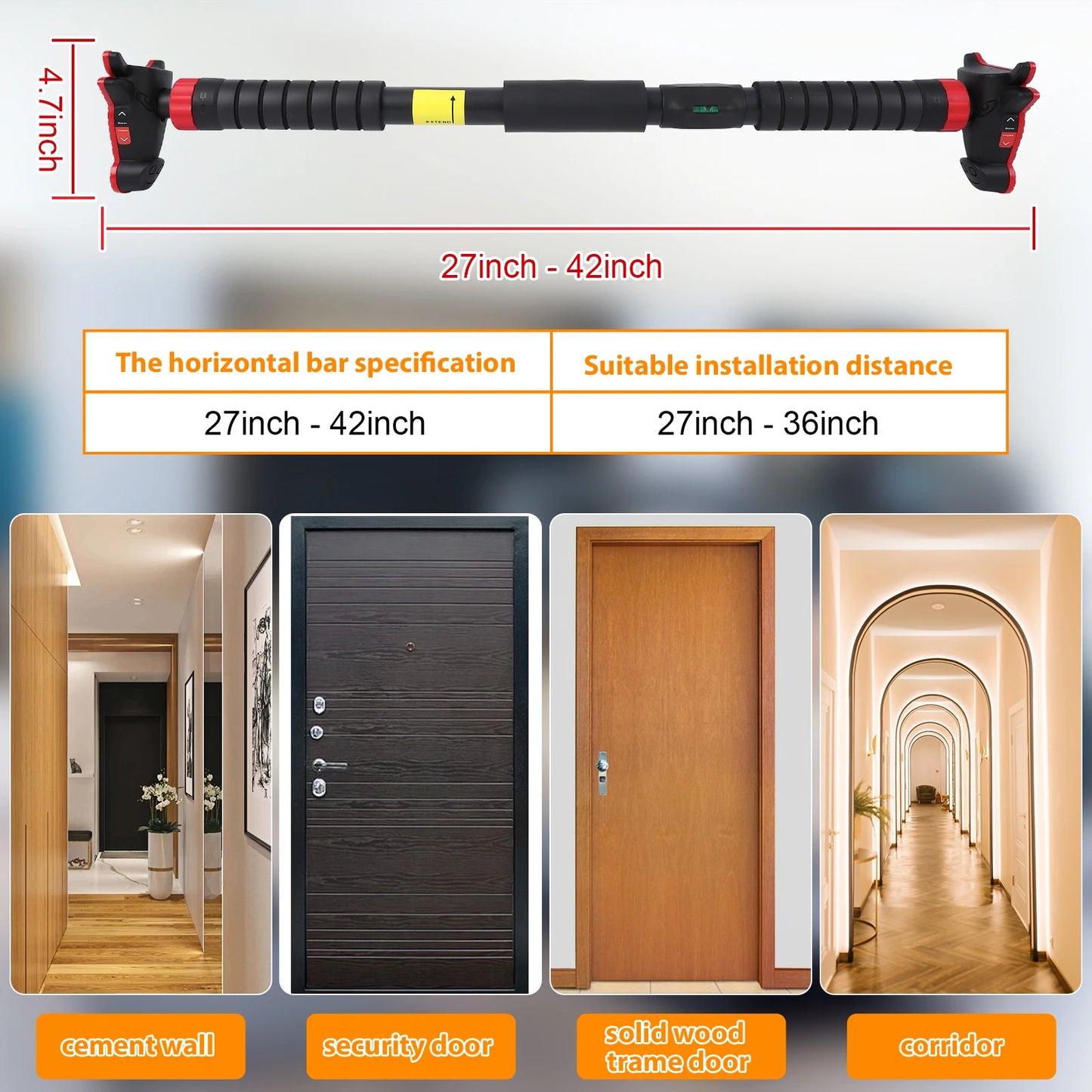 TWISTER.CK Pull Up Bar For Doorway Wall Mounted Non Slip