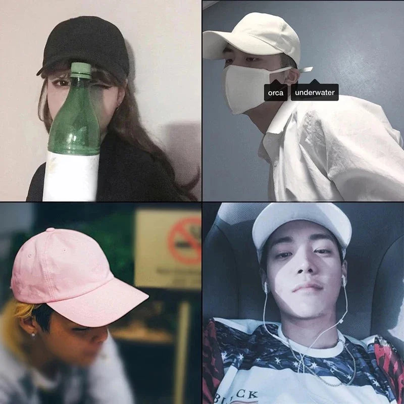 Unisex Solid Golf Cap Cotton Hat For Men And Women